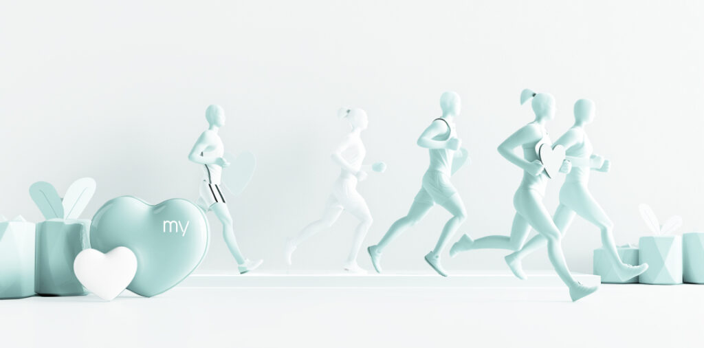 Personas realizando una carrera contra el cáncer