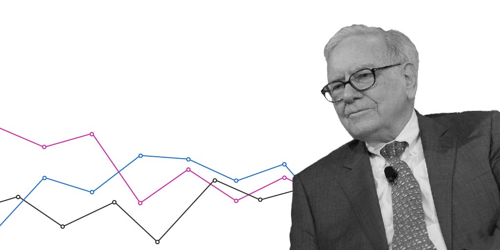 Warren buffet junto a líneas de gráficos