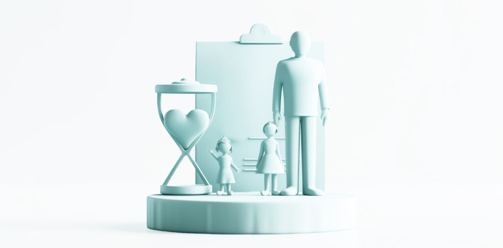 un adulto con dos niños