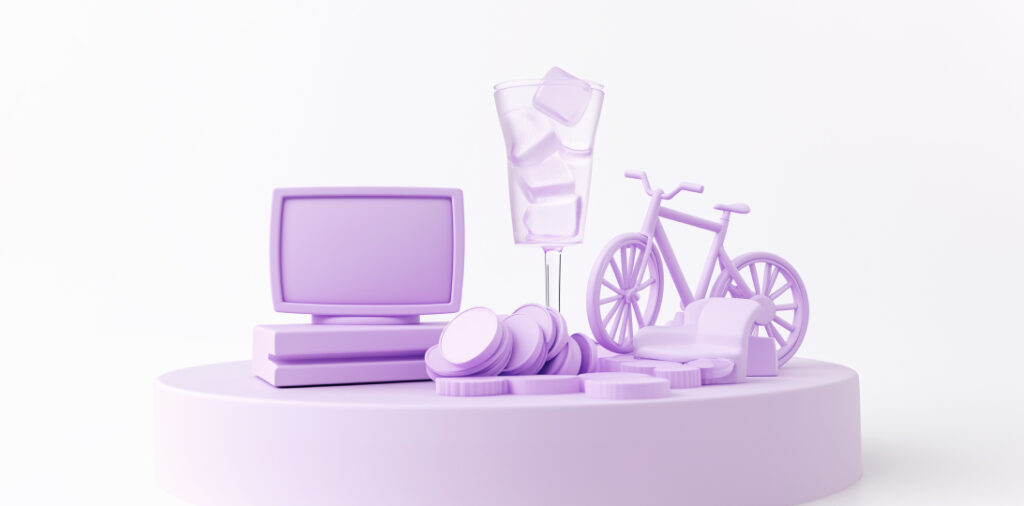 bici, ordenador y otros objetos