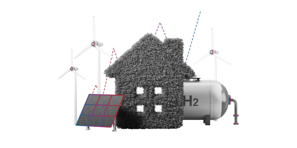 casa con paneles solares