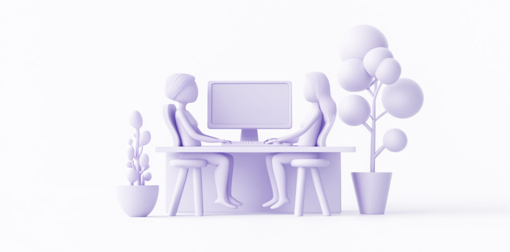 dos personas en una mesa