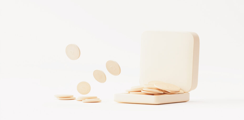 maletín con monedas