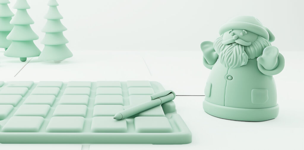teclado de ordenador y papá noel